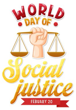 World day of social justice banner illustration