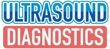 Ultrasound diagnostics text for banner or poster design illustration
