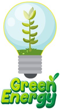 Green energy from natural resources vector concept illustration