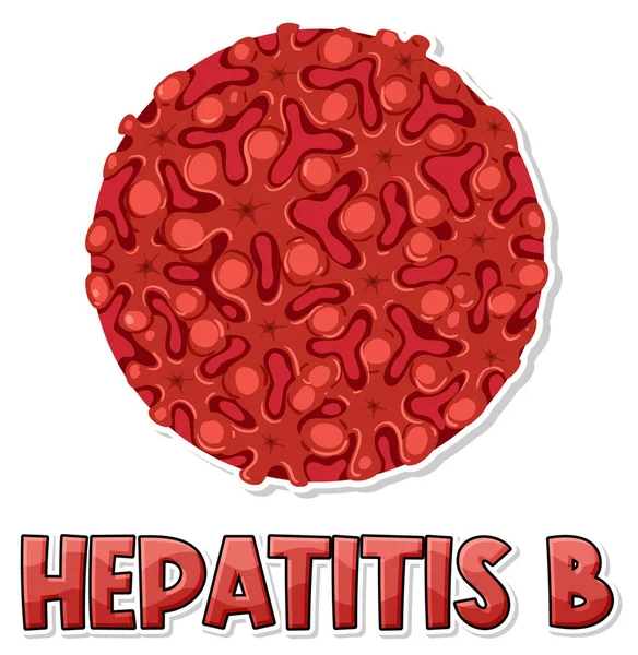 Vírus Hepatite Hbv Sobre Ilustração Fundo Branco — Vetor de Stock