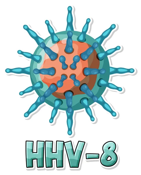 Herpesvirus Humano Hhv Sobre Fondo Blanco Ilustración — Archivo Imágenes Vectoriales