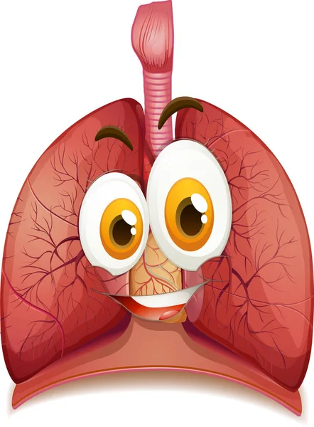 Human Lungs Face Expression Illustration — Stock Vector