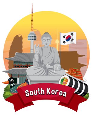Korean element nation tradition symbol illustration