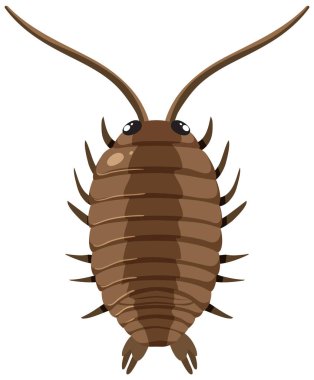 Isolated rock louse animal cartoon illustration