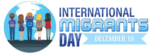 Día Internacional Del Migrante Ilustración Del Diseño Pancartas — Vector de stock