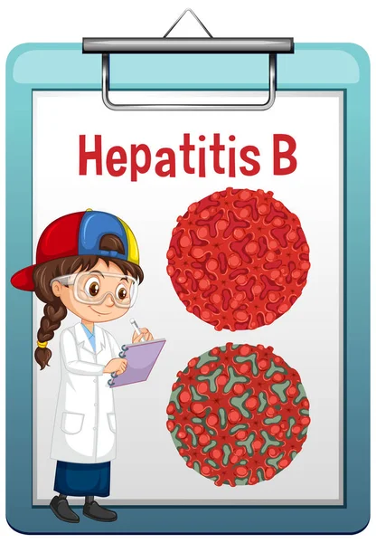 Hepatitis Virus Hbv White Background Illustration — Stock vektor