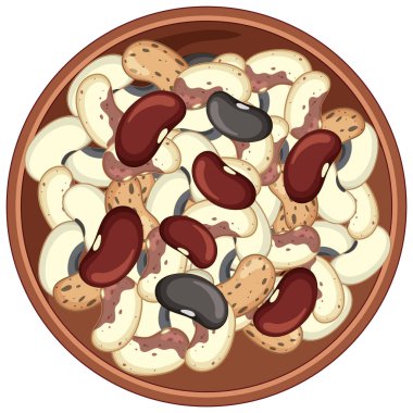 A close up look of grain and nuts illustration