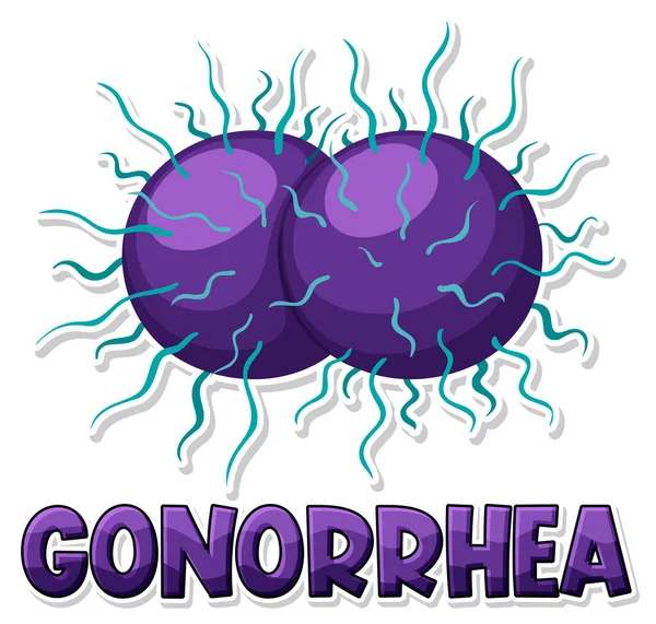 Neisseria Gonorrhoeae Sur Fond Blanc Illustration — Image vectorielle