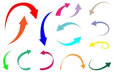 Renkli el çizilmiş oklar resimleme ayarlandı