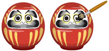 Daruma Japanese Wish Doll illustration