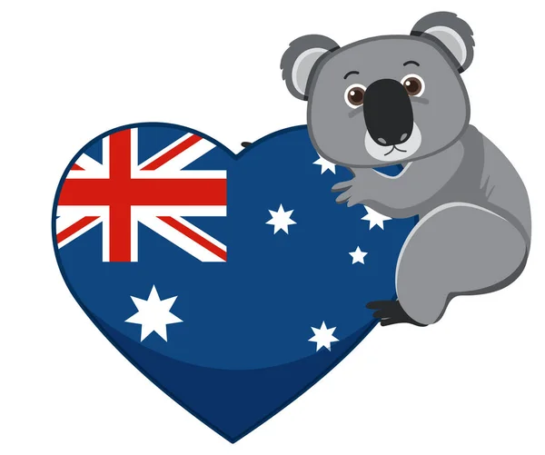 Koala Αυστραλία Ημέρα Διάνυσμα Εικόνα Έννοια — Διανυσματικό Αρχείο