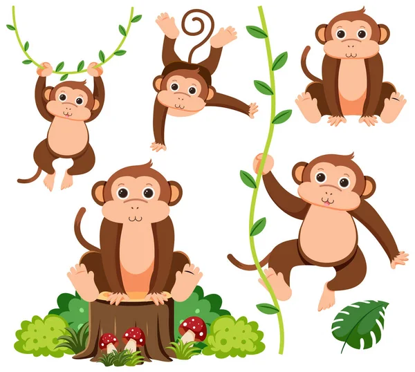 Bir dizi şirin para çizgi film karakteri çizimi