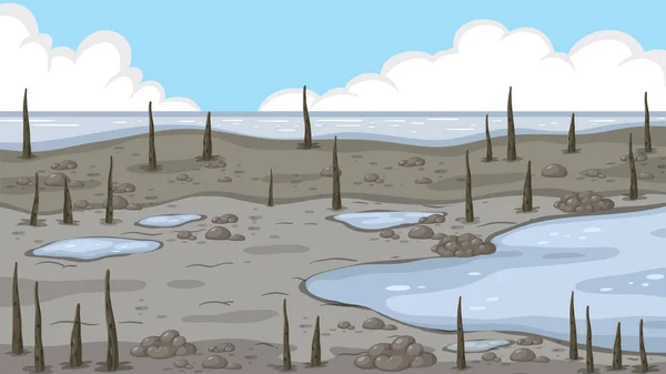 Mangrove Forest Landscape Scene Illustration — Image vectorielle