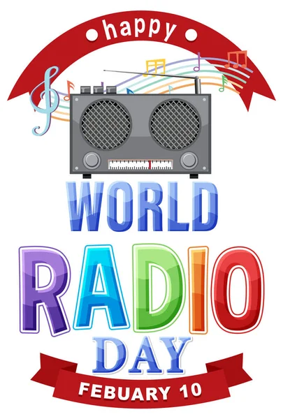 World Radio Day Banner Illustration — Stockvektor