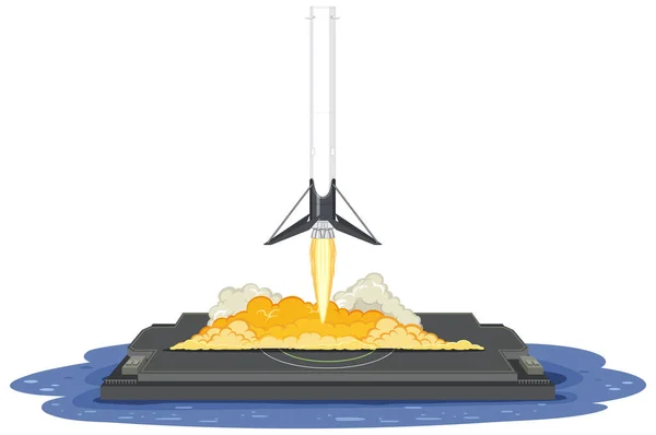 Rocket Launching Space Illustration — Stockvektor