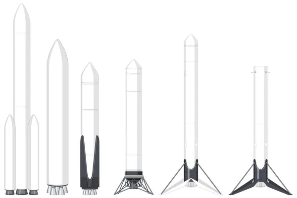 Exempel Raketer Och Avfyrningsfordon — Stock vektor