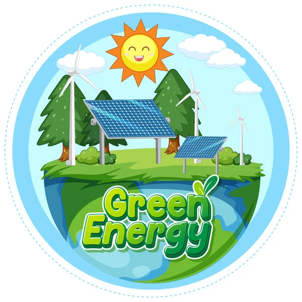 Ilustração Conceito Vector Energia Verde —  Vetores de Stock