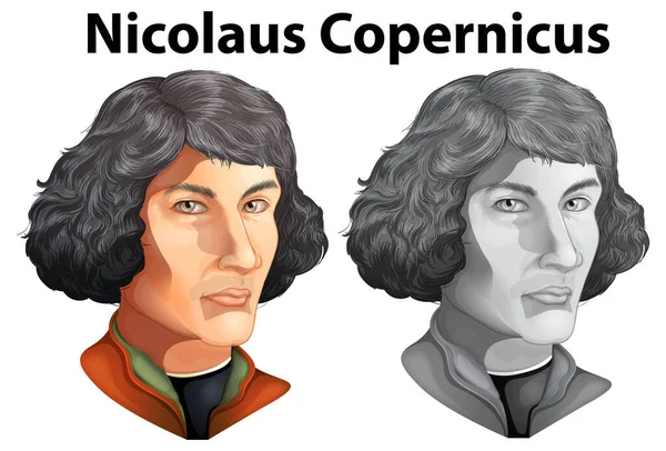Nicolás Copérnico Retrato Vector Ilustración — Archivo Imágenes Vectoriales