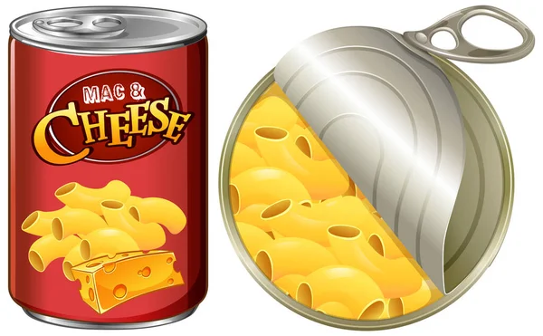 Snack Queso Enlatado Ilustración Alimentos — Vector de stock