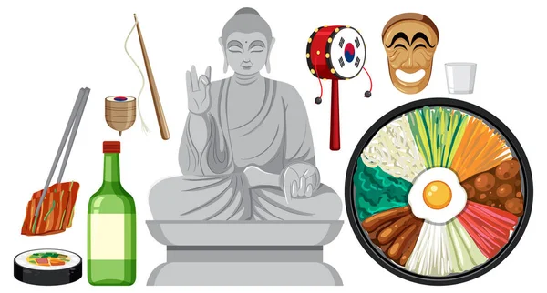 Korean Element Nation Tradition Symbol Illustration — Vetor de Stock