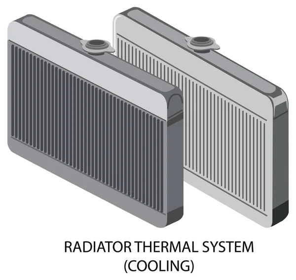 Radiateur Système Thermique Refroidissement Illustration Vectorielle — Image vectorielle