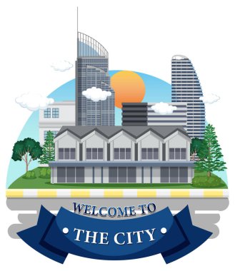 Welcome to the city vector illustration