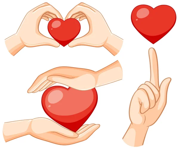 Uppsättning Hjärtsjukdom Medicinsk Hälsa Ikon Illustration — Stock vektor