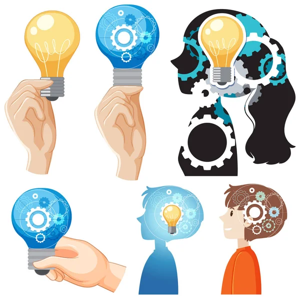 Ikone Der Innovation Und Kreativität Logo Illustration — Stockvektor