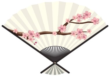 Katlanan Japon Fan Vektör Tasarımı illüstrasyonu
