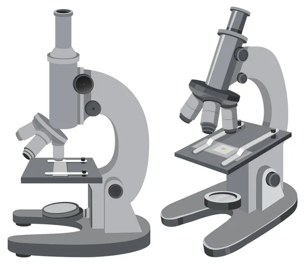 Zestaw Izolowanych Ilustracji Mikroskopu — Wektor stockowy