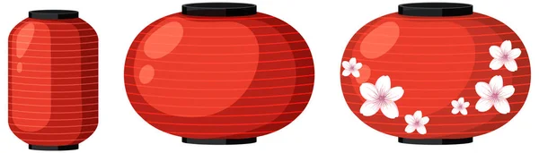 Papier Rouge Lanterne Japonaise Illustration Vectorielle — Image vectorielle