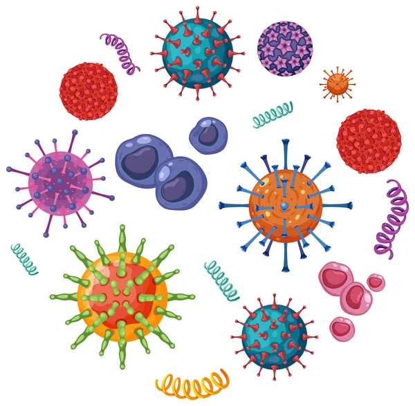 Bakterielle Mikroorganismen Kreis — Stockvektor
