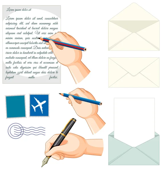 Ensemble Illustration Écriture Lettres Mixtes — Image vectorielle