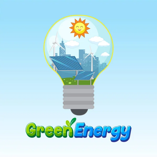 Grüne Energie Aus Natürlichen Ressourcen Vektor Konzept Illustration — Stockvektor