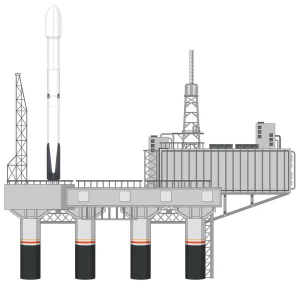 Rocket Launch Scaffolding Launchpads Vector Illustration — Vector de stock