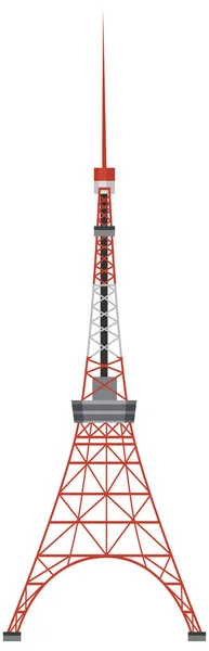 東京タワーフラットデザインベクトルイラスト — ストックベクタ
