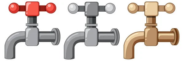 Water Tap Isolated White Background Illustration — 图库矢量图片