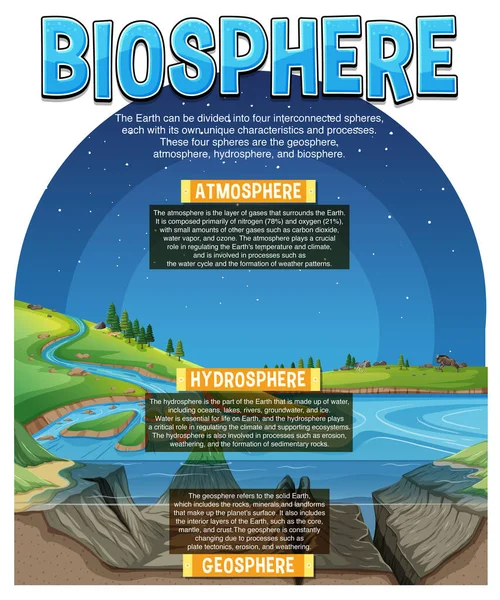Biosfeer Ecologie Infographic Learning Illustratie — Stockvector