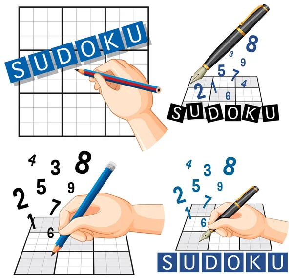 jogo sudoku com solução 15582378 Vetor no Vecteezy