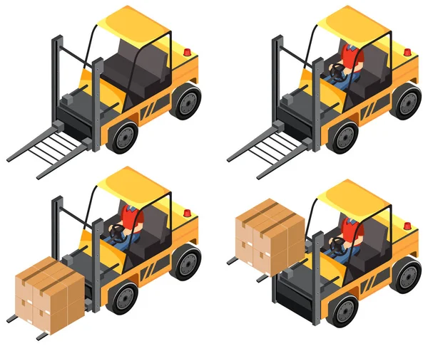 Forklift Truck Delivery Logistic Concept Illustration — Stock Vector