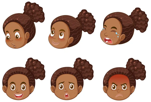 Puberdade Menina Desenhos Animados Personagens Conjunto Ilustração —  Vetores de Stock