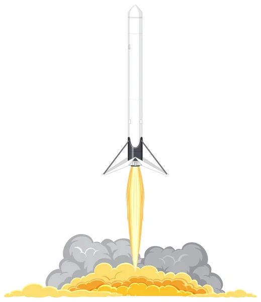 Rocket Launching Space Concept Illustration — Stock Vector