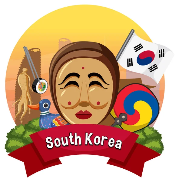 Korean Element Nation Tradition Symbol Illustration — Stock Vector