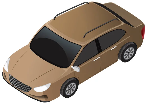 Brown Sedan Car Isolated Illustration — Stock Vector