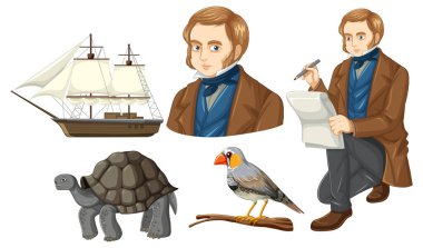 Charles Darwin ve hayvan çizimleri.