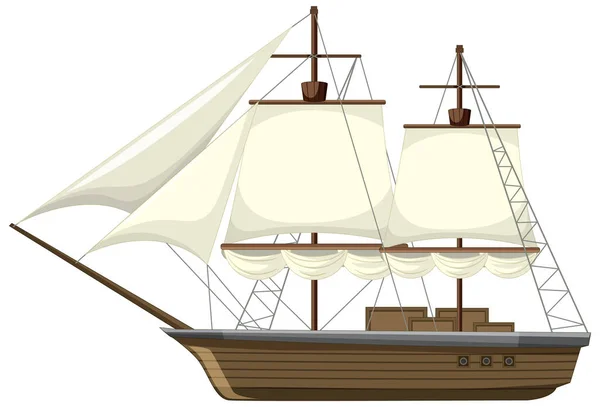 Barca Sobre Fondo Blanco Ilustración — Vector de stock