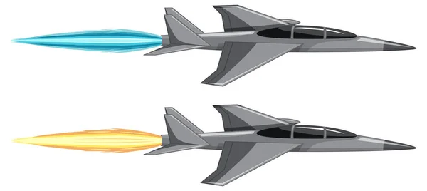 Set Van Militaire Vliegtuigen Illustratie — Stockvector