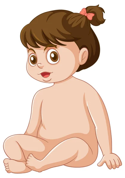 Femmina Bambino Cartone Animato Personaggio Illustrazione — Vettoriale Stock
