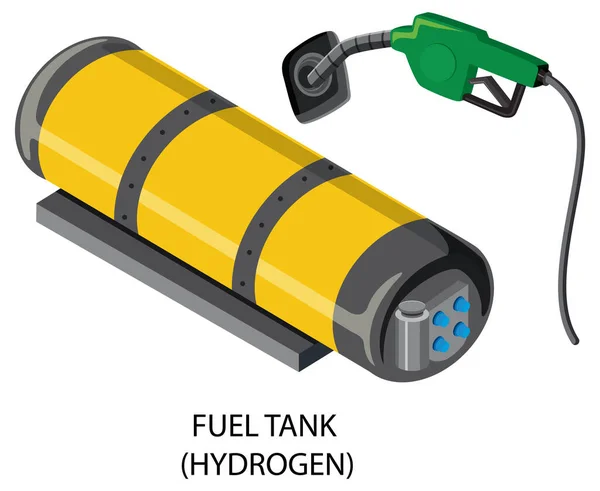 Yakıt Tankı Hidrojen Nesne Zole Çizimi — Stok Vektör