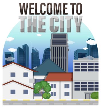 Welcome to the city vector illustration